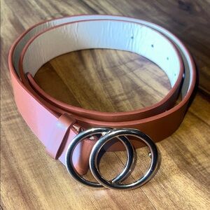 Double Gold Ring Cognac Belt